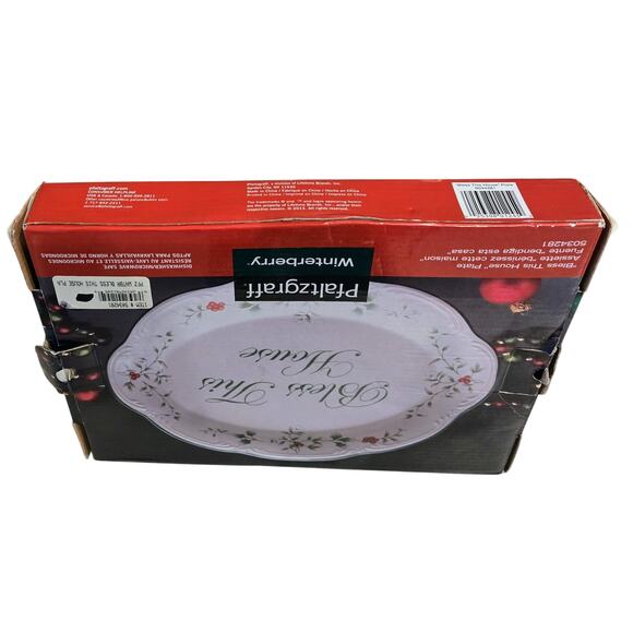 Pfaltzgraff Winterberry Bless This House Christmas Plate/Platter New in Box! - Picture 3 of 8